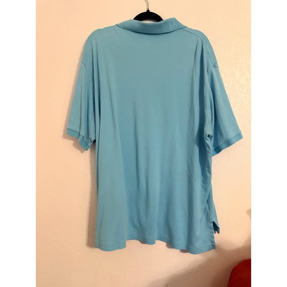 Ralph Lauren Polo Shirt Mens 2XB Big‎ Aqua Blue Short Sleeve Embroidered Logo
